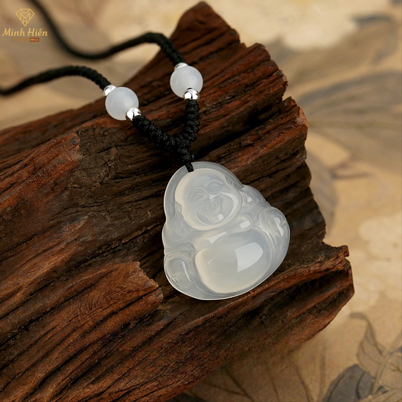 Vòng cổ Ngọc Chalcedony Trắng hình đức Phật Di Lặc 13 Chalcedony Phatdilac3