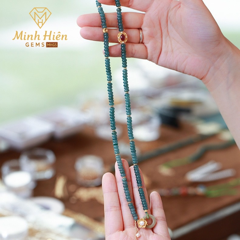 Vòng tay hạt bàn tính Ngọc Phỉ Thúy A - Tourmaline, Bạc S925 17 bantinhphithuy5
