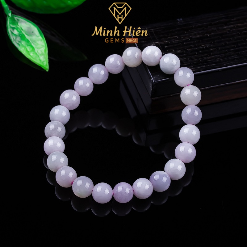 Vòng tay Ngọc Phỉ Thúy Tím Violet tự nhiên loại A 28 phithuytimviolet