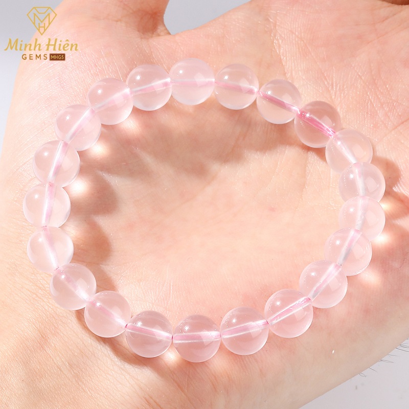 Vòng tay Đá Thạch Anh Hồng Ánh Sao Moissanite 6A-A tự nhiên 31 thachanhhong6aa4