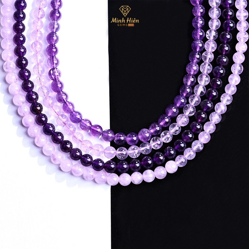 Vòng tay đá Thạch Anh Tím tự nhiên quấn 3 vòng size 6mm 51 thachanhtim2